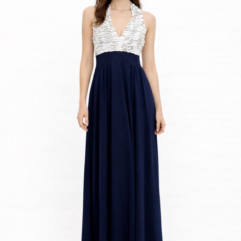 Julianne Vintage Halter Sequin Dress Long Nautical Size XS